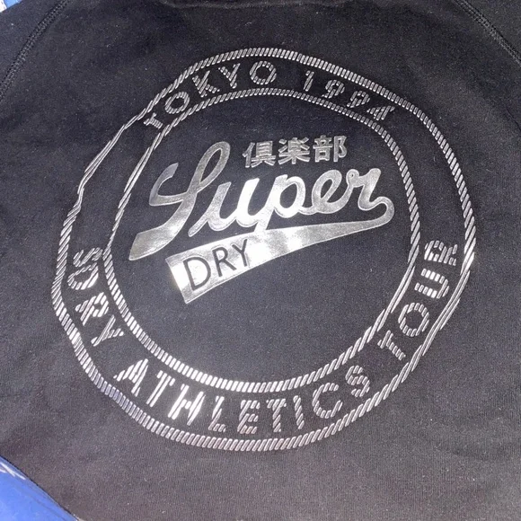 SUPERDRY Black Turtleneck Cropped Hoodie - Picture 6 of 7